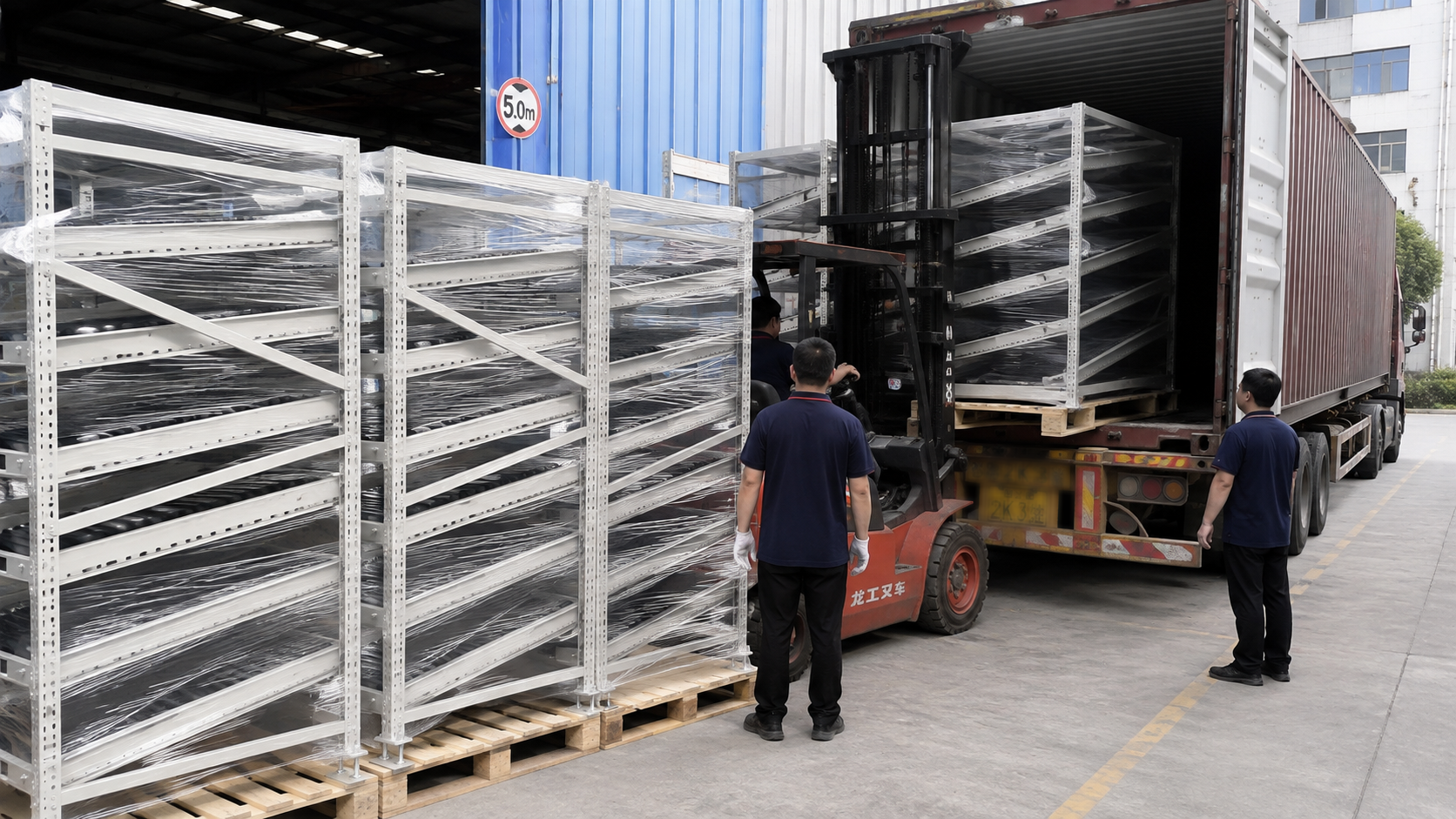Gravity flow rack packing and shipment