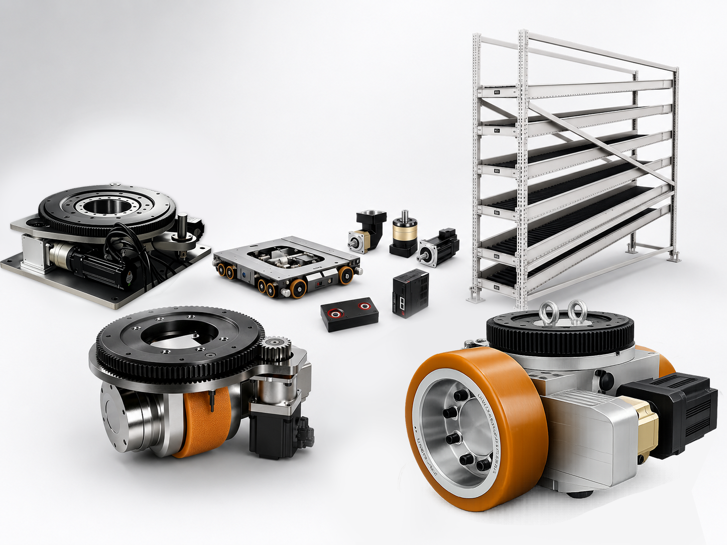 JY ROBOT mobility, lifting, four-way shuttle and flow rack solution areas