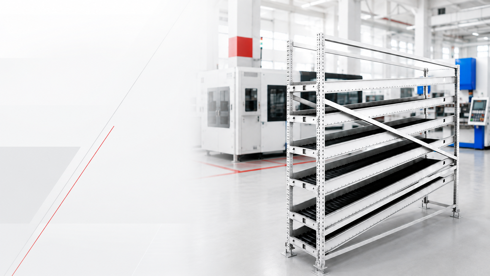 Six-level FIFO flow rack solution for line-side logistics